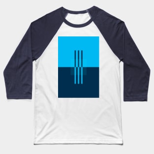 Cyan Abstract Minimalist Art Print Baseball T-Shirt